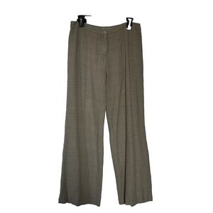 100% Silk Dress‎ Pants Women's Beige Sz 8 Straight Leg Trousers Elegant Work